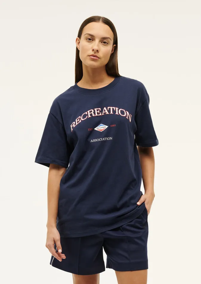 RECREATION TEE IN DARK NAVY Women Tees PE Nation