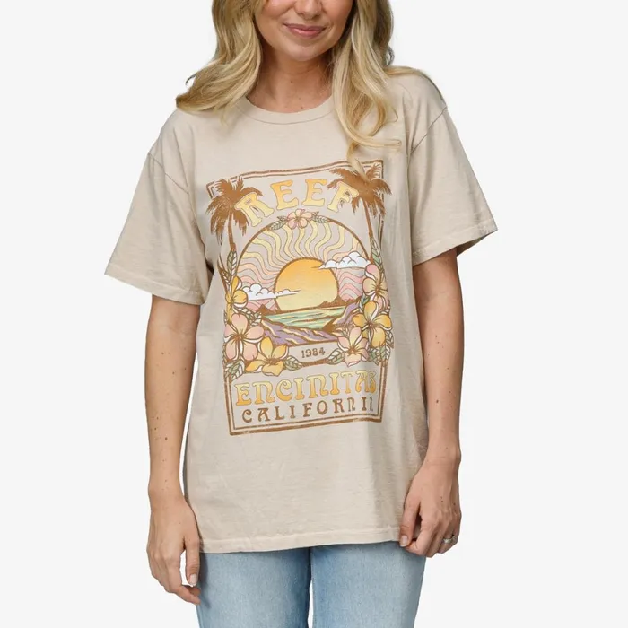 Reef Boyfriend Tee Camel Women TShirts Tanks and Dresses