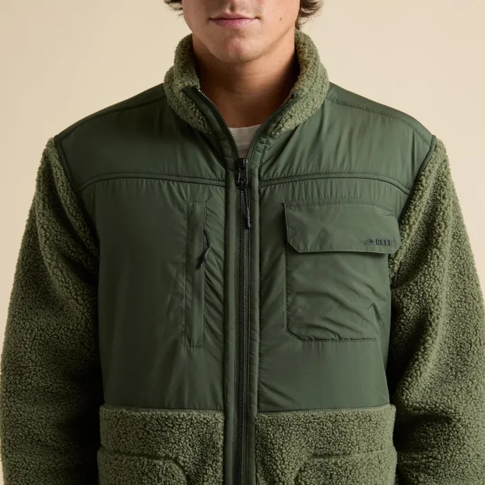 Reef Cooke Sherpa Jacket Olivine Men Outerwear Reef Cooke Sherpa Jacket Olivine Men Outerwear