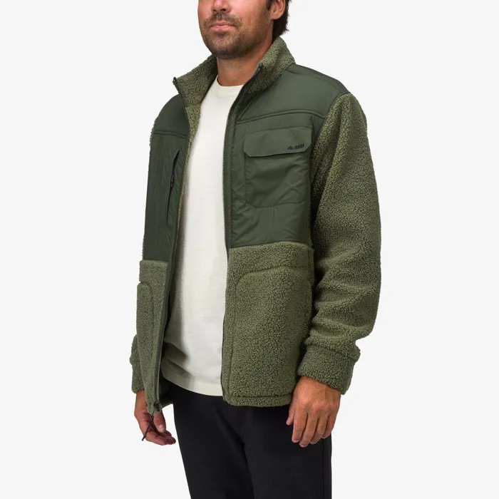Reef Cooke Sherpa Jacket Olivine Men Outerwear Reef Cooke Sherpa Jacket Olivine Men Outerwear