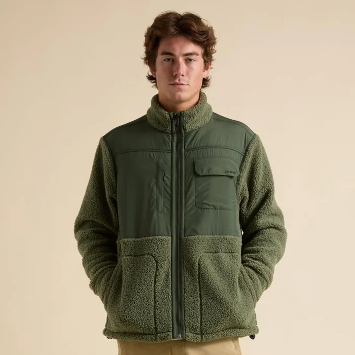 Reef Cooke Sherpa Jacket Olivine Men Outerwear Reef Cooke Sherpa Jacket Olivine Men Outerwear