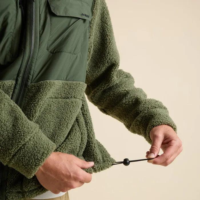 Reef Cooke Sherpa Jacket Olivine Men Outerwear Reef Cooke Sherpa Jacket Olivine Men Outerwear