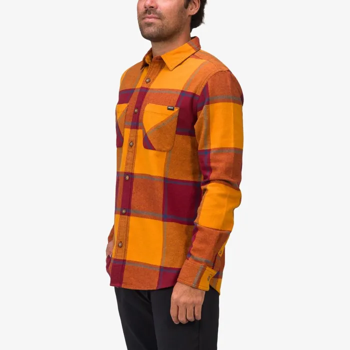 Reef Morris Long Sleeve Woven Shirt Cathay Spice Men Outerwear Reef Morris Long Sleeve Woven Shirt Cathay Spice Men Outerwear