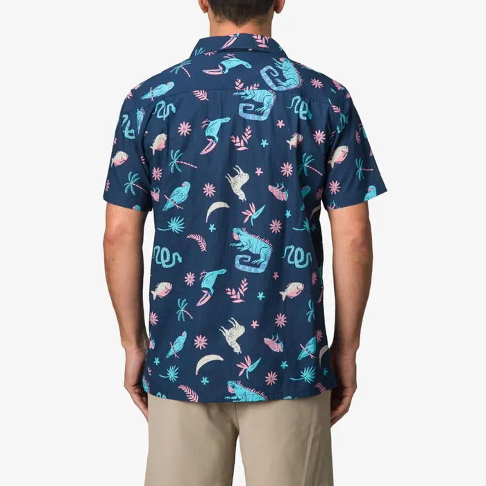 Reef Roy Short Sleeve Shirt Insigna Blue Men Shirts and TShirts
