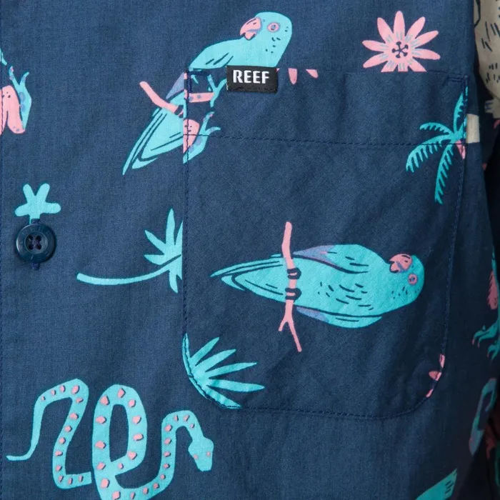 Reef Roy Short Sleeve Shirt Insigna Blue Men Shirts and TShirts