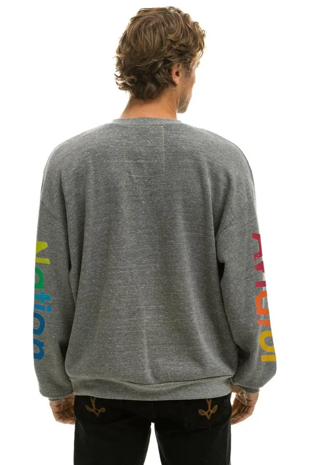 Relaxed Crew Sweatshirt 8211 Heather Grey WomenMen Aviator Nation Sweatshirts