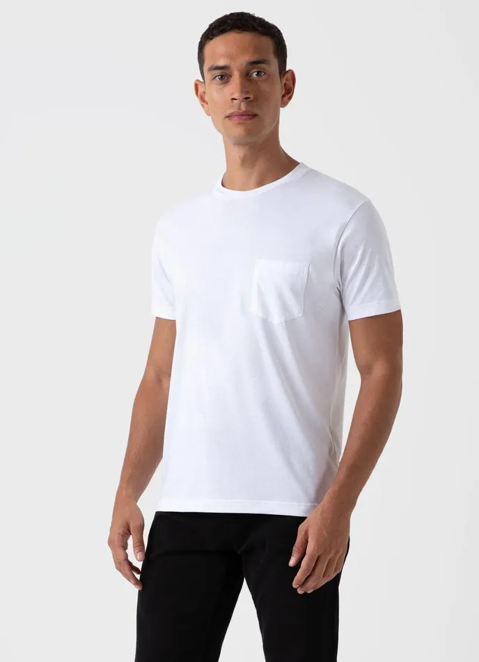Riviera Midweight Pocket Tshirt White Men SUNSPEL Tshirts