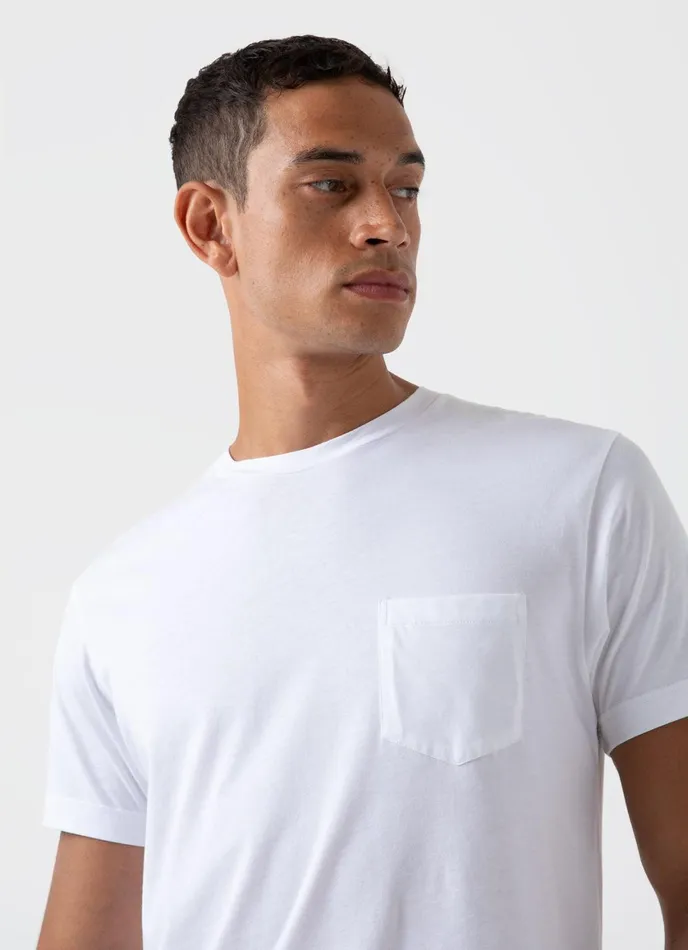 Riviera Midweight Pocket Tshirt White Men SUNSPEL Tshirts
