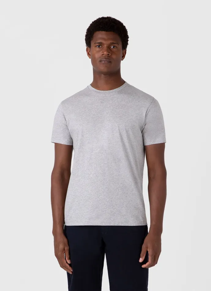 Riviera Midweight Tshirt Grey Melange Tshirts ussunspel Men Riviera Midweight Tshirt Grey Melange Tshirts ussunspel Men