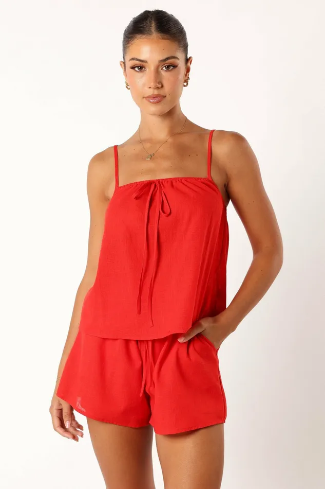 Robinson Short Set Red Women Matching Sets Petal and Pup
