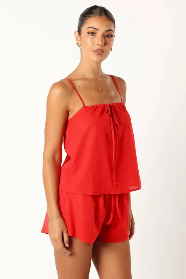 Robinson Short Set Red Women Matching Sets Petal and Pup