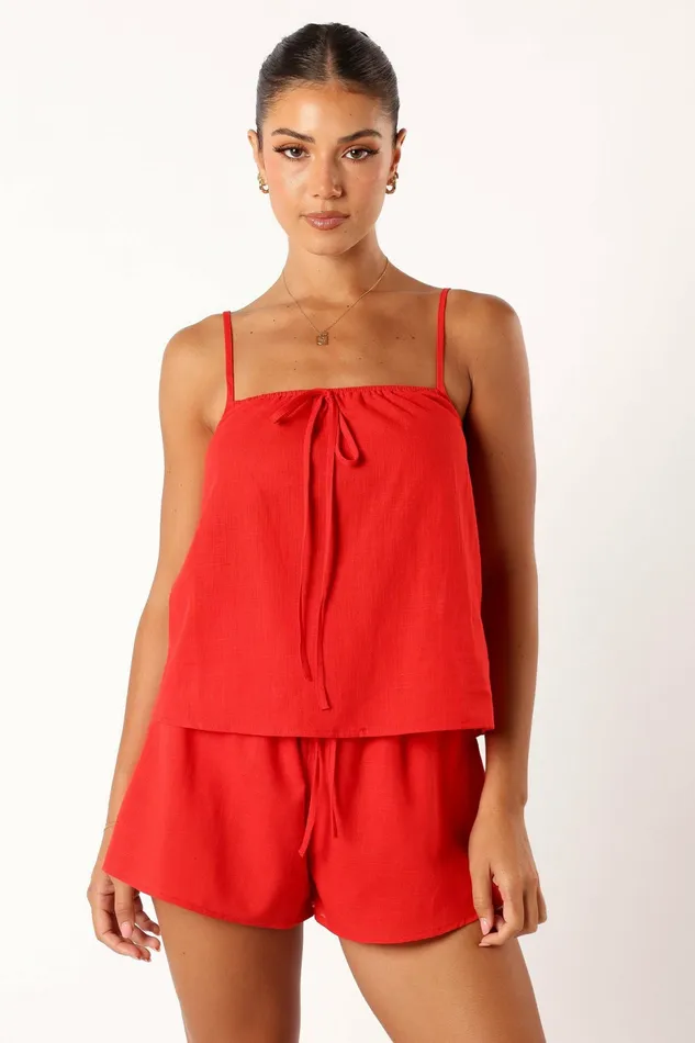 Robinson Short Set Red Women Matching Sets Petal and Pup
