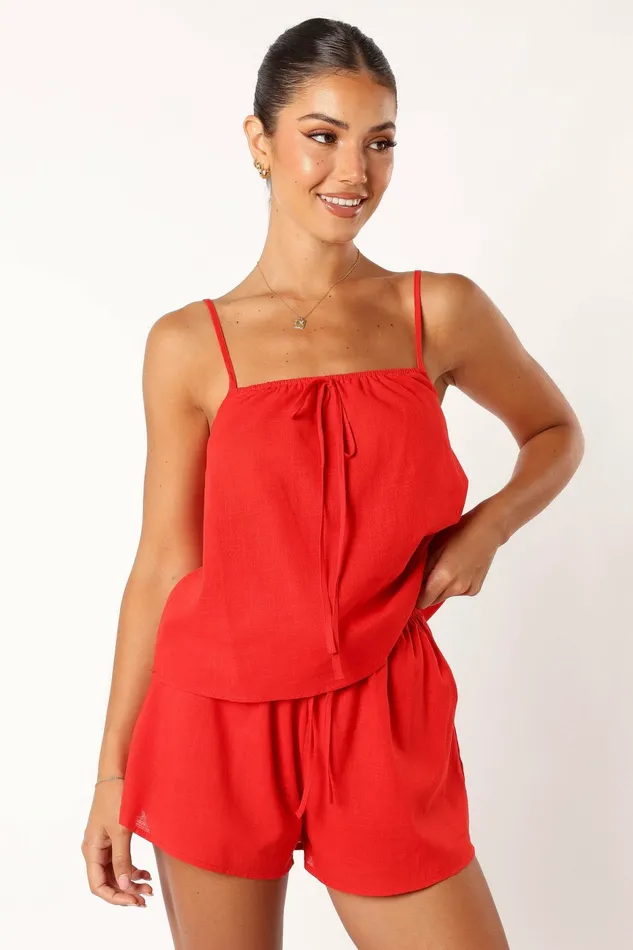 Robinson Short Set Red Women Matching Sets Petal and Pup