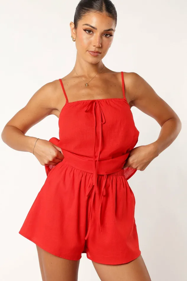 Robinson Short Set Red Women Matching Sets Petal and Pup