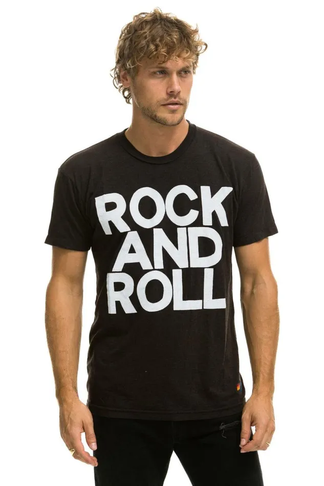 Rock And Roll Tee 8211 Black WomenMen Aviator Nation Tees