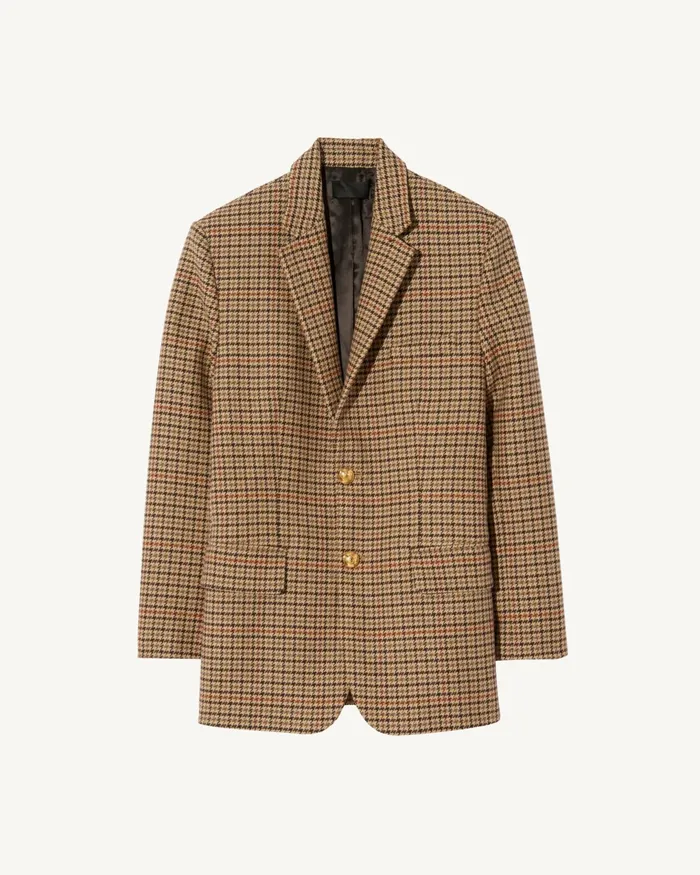 ROMAIN BLAZER Large Oak Check Women Nili Lotan Jackets and Blazers