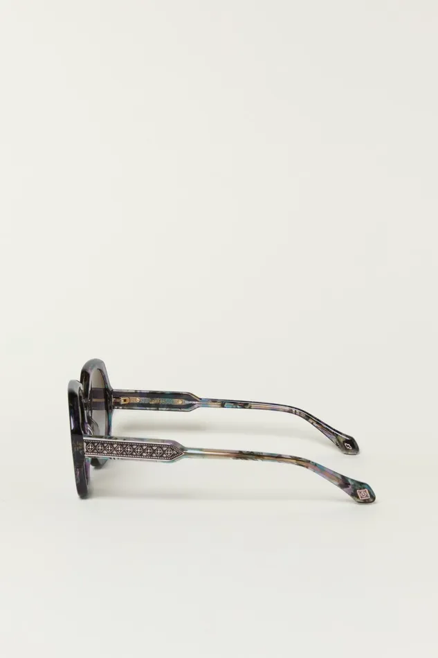 Round Sunglasses Luny Gray Women Baandsh Eyewear