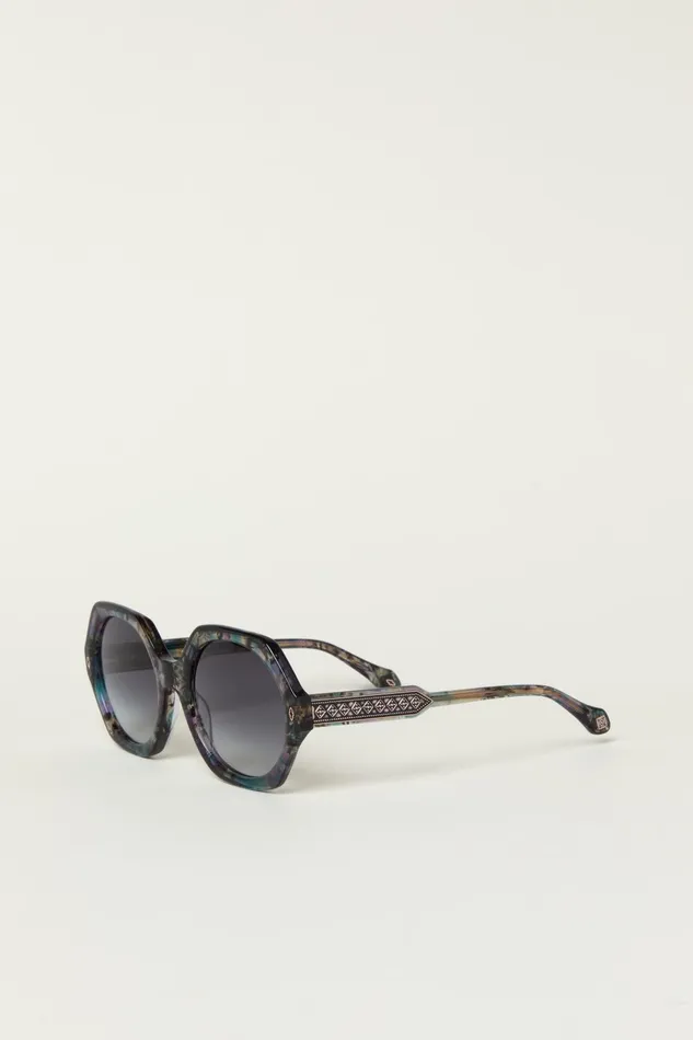 Round Sunglasses Luny Gray Women Baandsh Eyewear