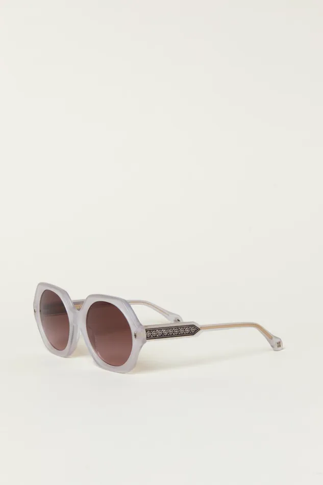 Round Sunglasses Luny Gray Women Baandsh Eyewear