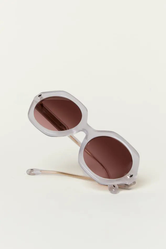 Round Sunglasses Luny Gray Women Baandsh Eyewear