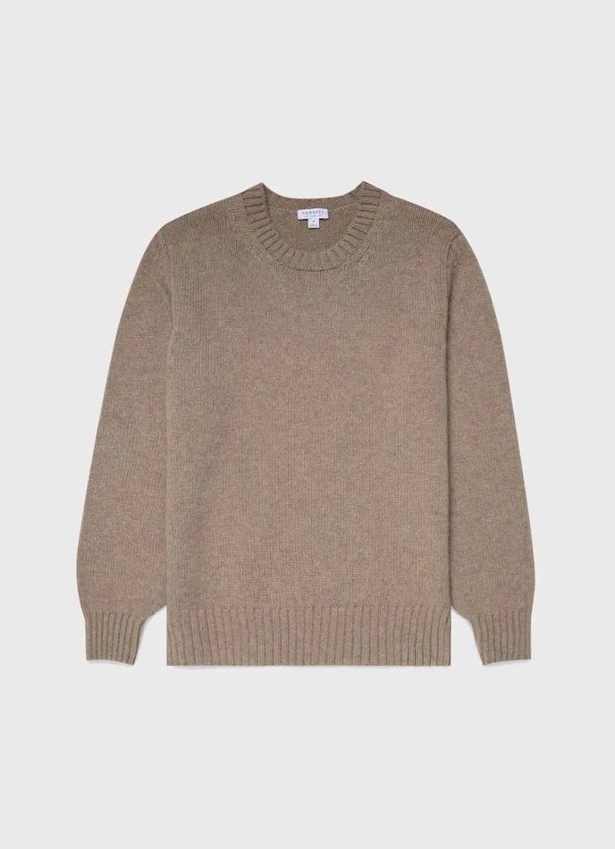 Roxburgh Cashmere Jumper Natural Brown Men SUNSPEL Knitwear