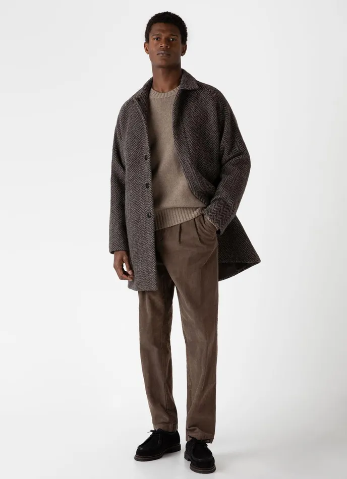 Roxburgh Cashmere Jumper Natural Brown Men SUNSPEL Knitwear
