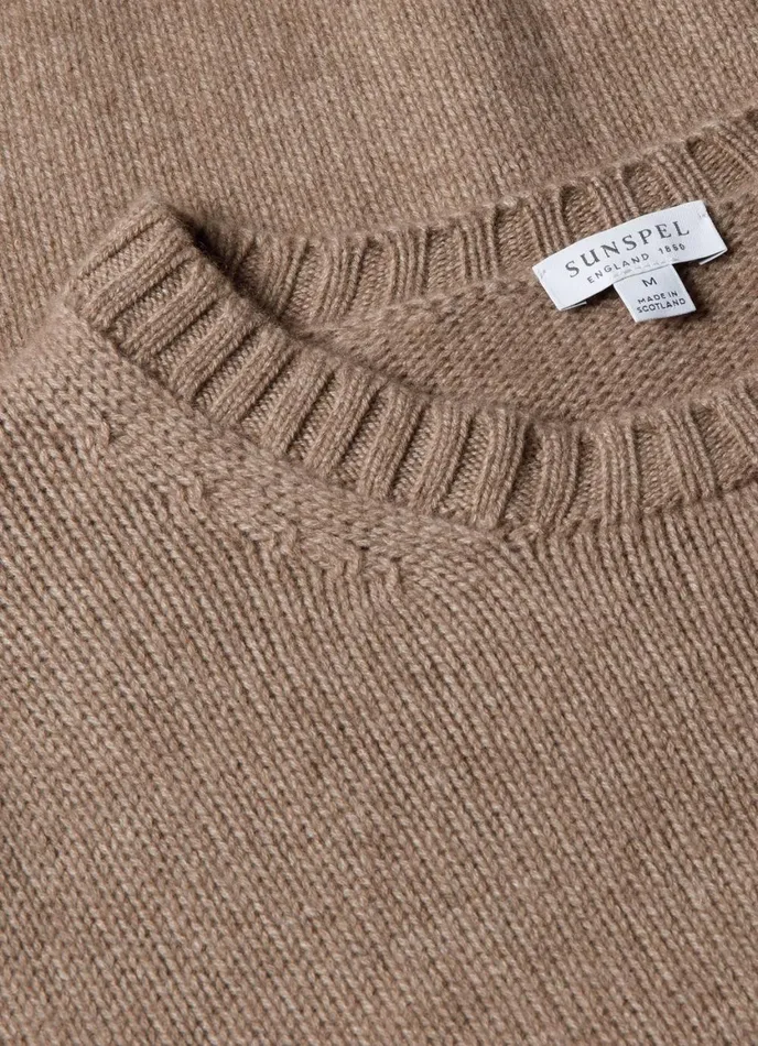 Roxburgh Cashmere Jumper Natural Brown Men SUNSPEL Knitwear