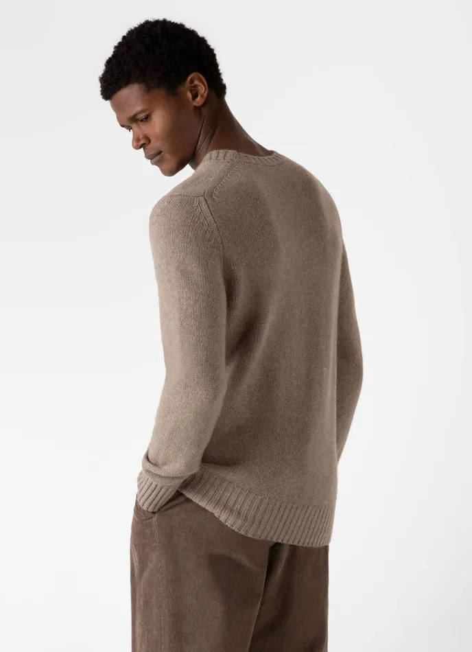 Roxburgh Cashmere Jumper Natural Brown Men SUNSPEL Knitwear