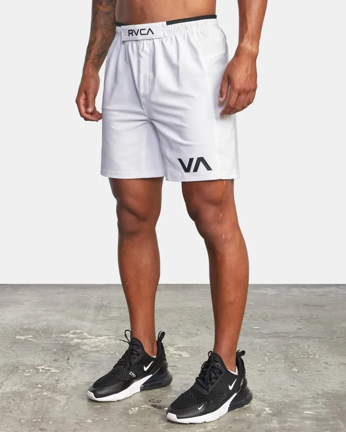 RVCA Athletic Shorts Grappler Elastic Waist Walkshorts 17034 White 8211 Men