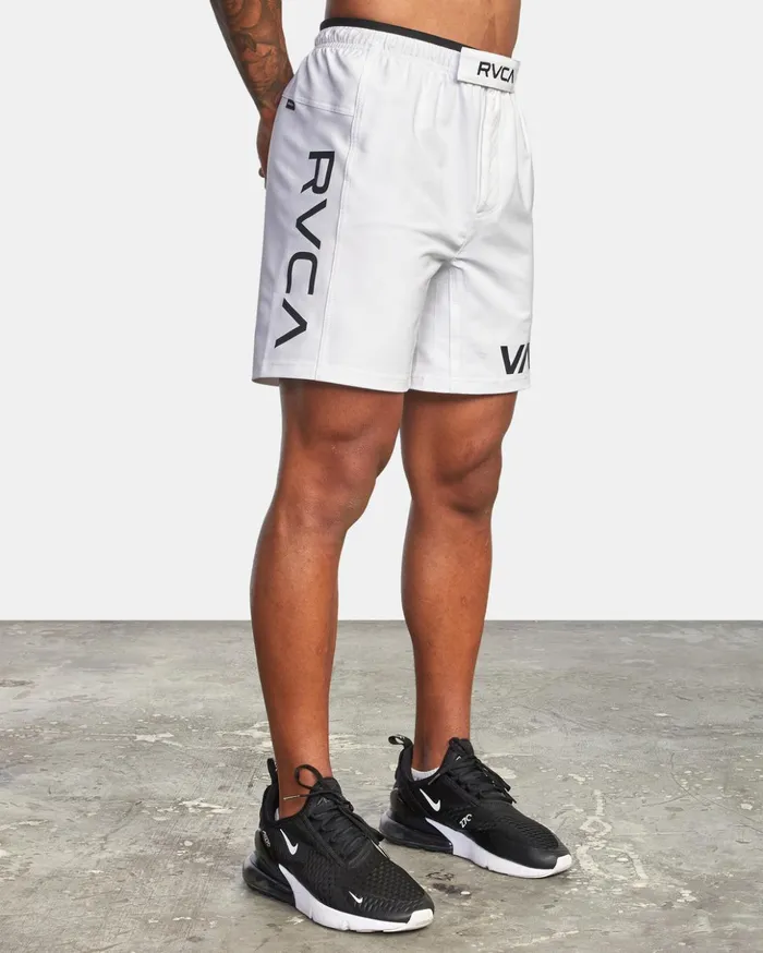 RVCA Athletic Shorts Grappler Elastic Waist Walkshorts 17034 White 8211 Men
