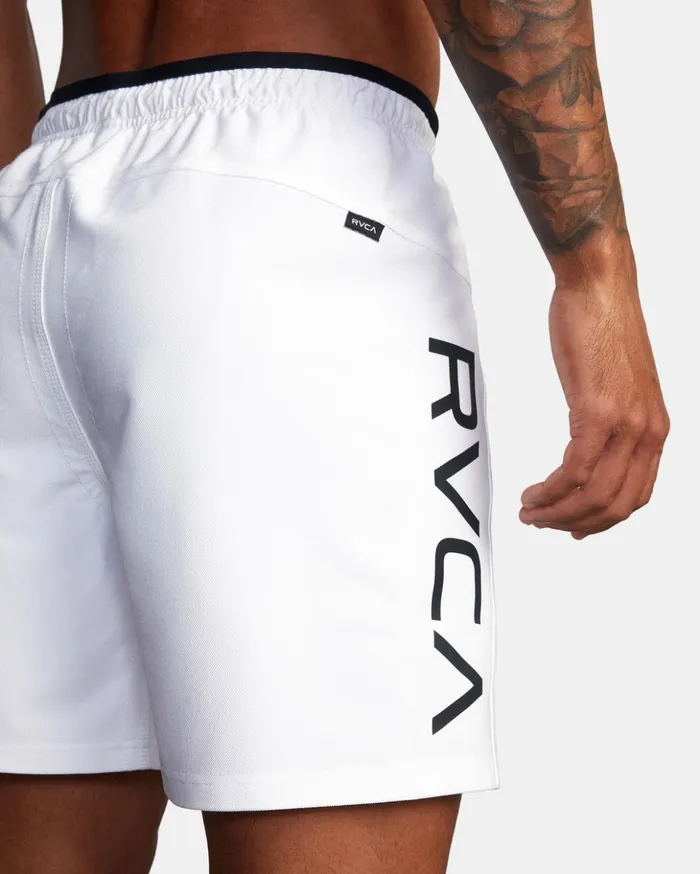 RVCA Athletic Shorts Grappler Elastic Waist Walkshorts 17034 White 8211 Men