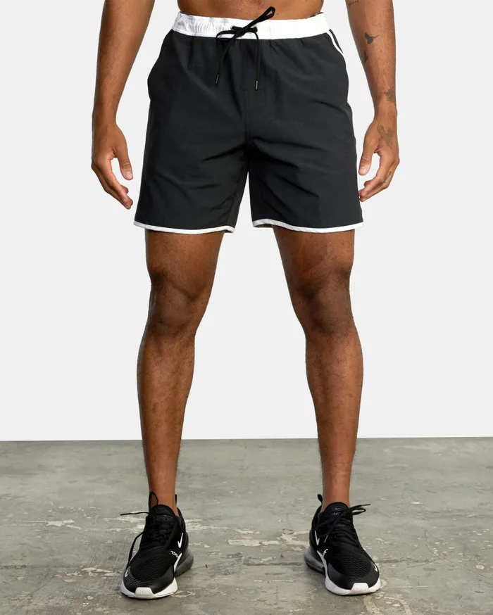 RVCA Athletic Shorts Yogger Hybrid Elastic Waist Athletic Shorts 17034 Black 8211 Men