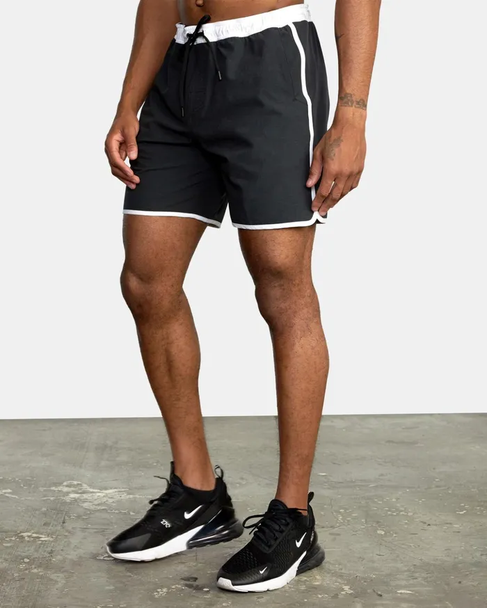 RVCA Athletic Shorts Yogger Hybrid Elastic Waist Athletic Shorts 17034 Black 8211 Men