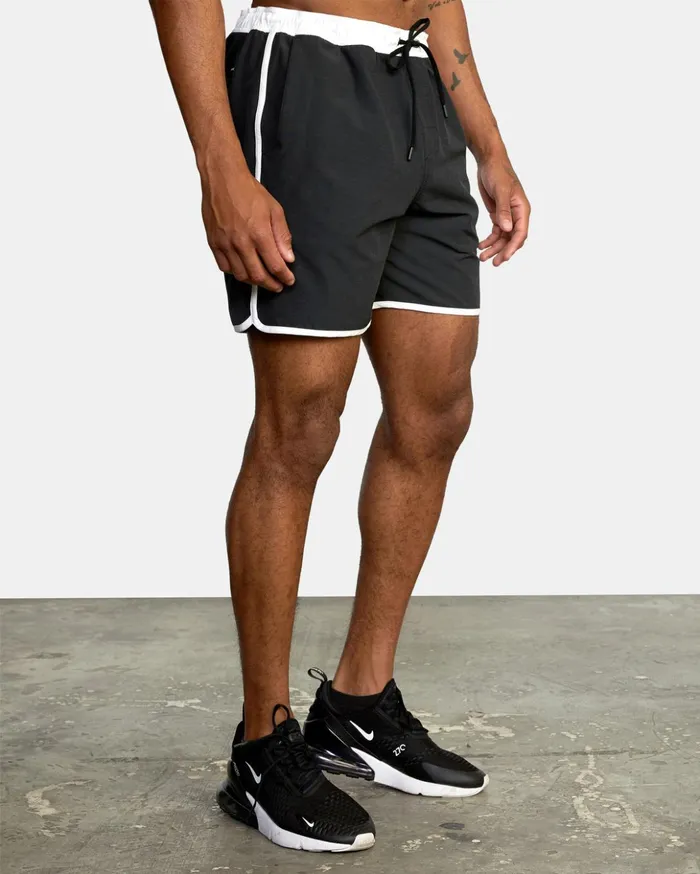 RVCA Athletic Shorts Yogger Hybrid Elastic Waist Athletic Shorts 17034 Black 8211 Men