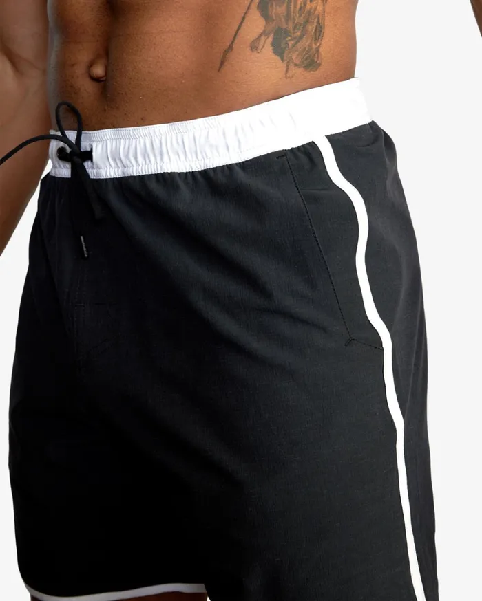 RVCA Athletic Shorts Yogger Hybrid Elastic Waist Athletic Shorts 17034 Black 8211 Men