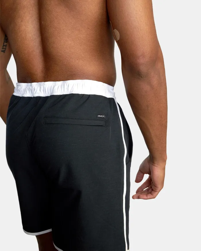 RVCA Athletic Shorts Yogger Hybrid Elastic Waist Athletic Shorts 17034 Black 8211 Men