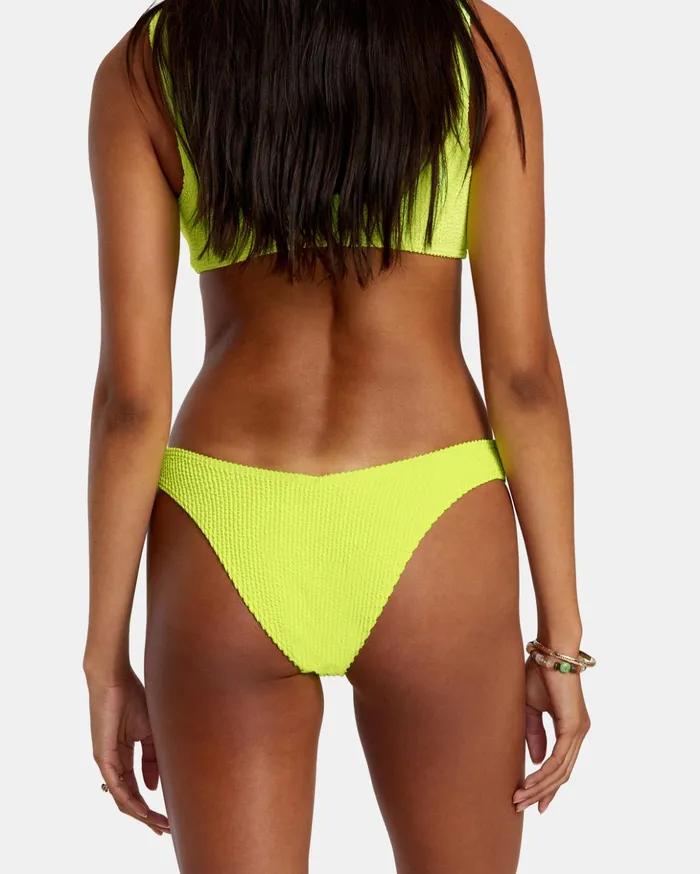RVCA Bikini Bottoms Grooves Texture High Leg Bikini Bottoms Neon Yellow 8211 Women RVCA Bikini Bottoms Grooves Texture High Leg Bikini Bottoms Neon Yellow 8211 Women