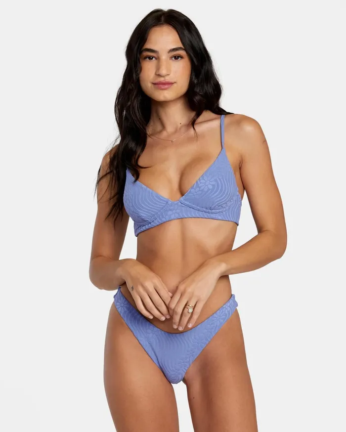 RVCA Bikini Tops Dazed Shimmer Triangle Bikini Top Coast 8211 Women