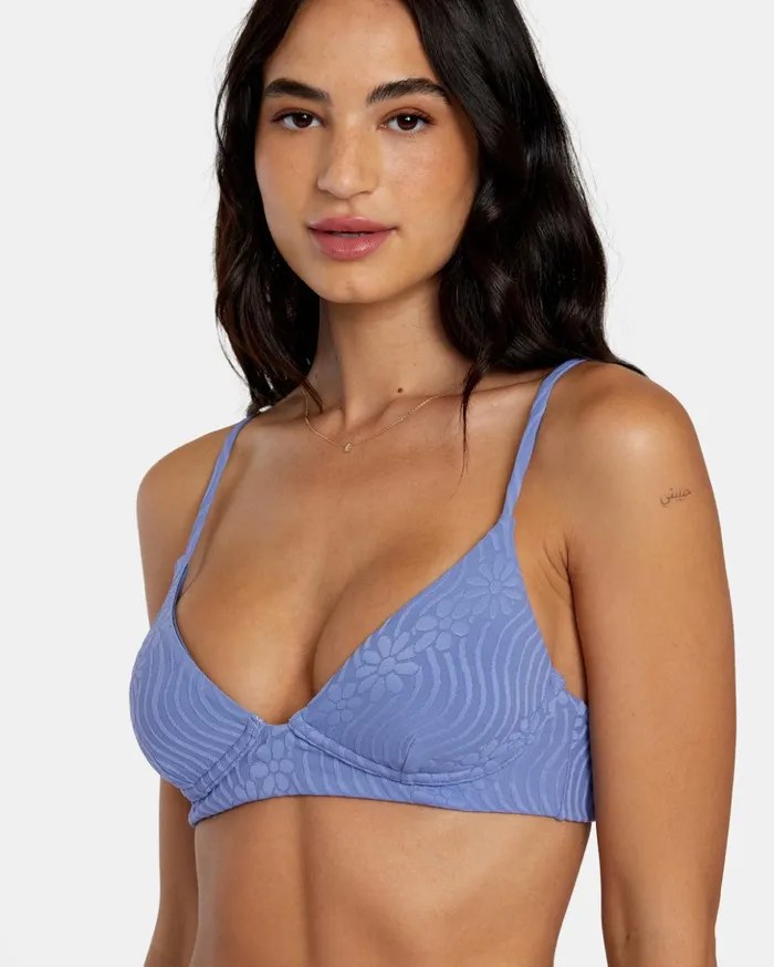 RVCA Bikini Tops Dazed Shimmer Triangle Bikini Top Coast 8211 Women