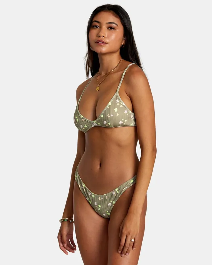 RVCA Bikini Tops Decoupage Triangle Bikini Top Aloe 8211 Women