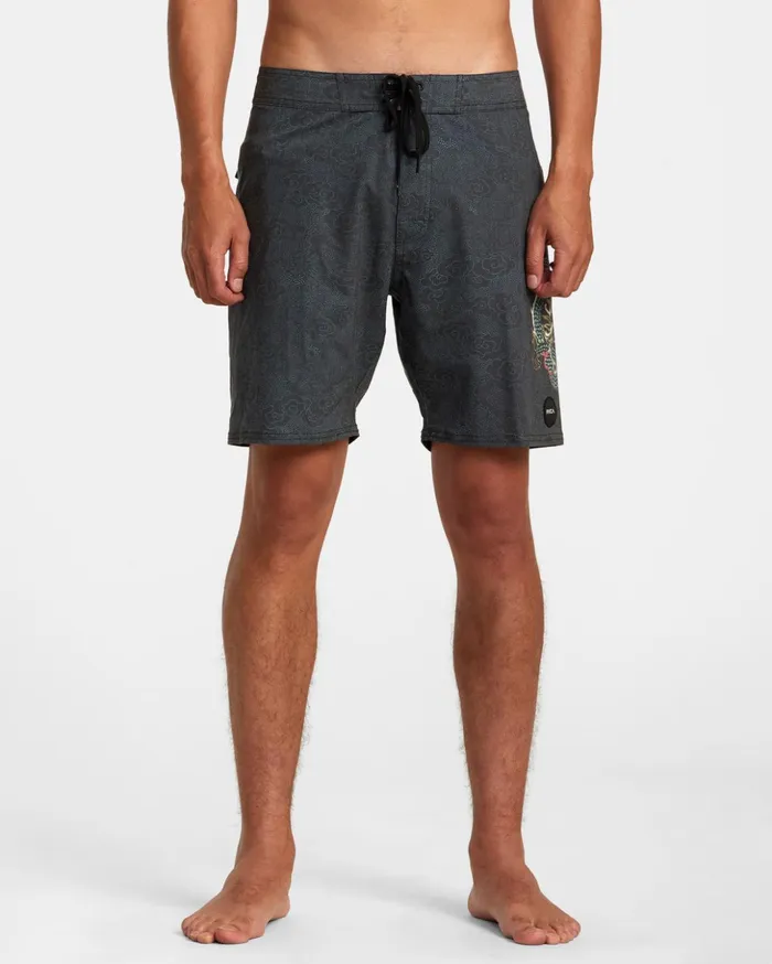 RVCA Boardshorts Neon Dragon Elastic Boardshorts 18034 Black 8211 Men