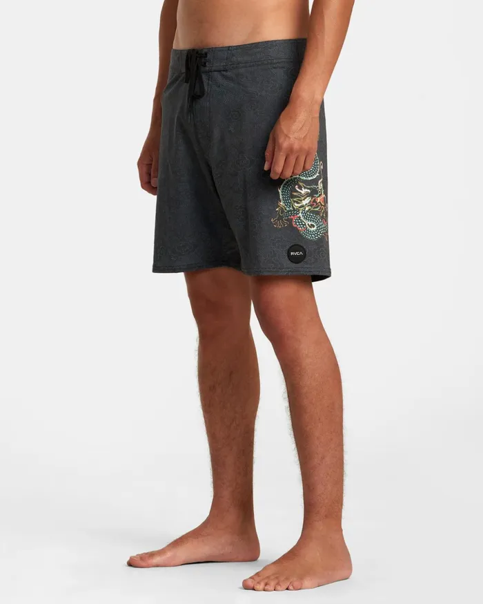 RVCA Boardshorts Neon Dragon Elastic Boardshorts 18034 Black 8211 Men