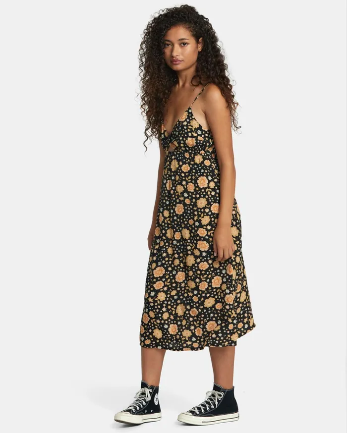 RVCA Dresses Rompers Breakthrough Midi Dress Rvca Black 8211 Women