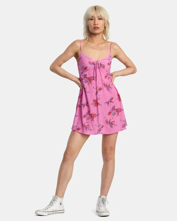 RVCA Dresses Rompers Hau Tree Sleeveless Dress Cyclamen 8211 Women