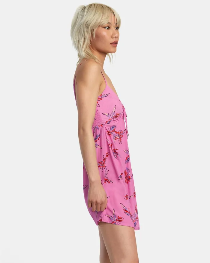 RVCA Dresses Rompers Hau Tree Sleeveless Dress Cyclamen 8211 Women
