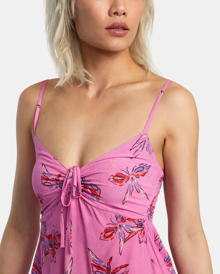 RVCA Dresses Rompers Hau Tree Sleeveless Dress Cyclamen 8211 Women