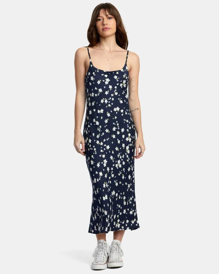 RVCA Dresses Rompers Maiden Midi Dress Moody Blue 8211 Women