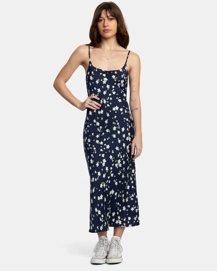 RVCA Dresses Rompers Maiden Midi Dress Moody Blue 8211 Women