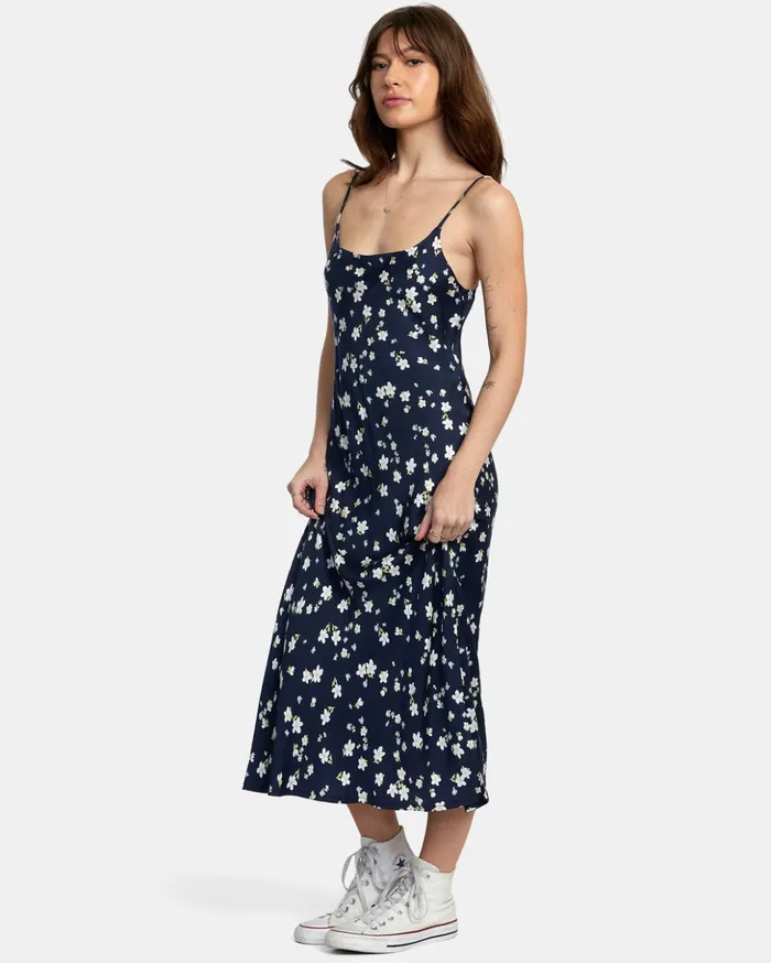 RVCA Dresses Rompers Maiden Midi Dress Moody Blue 8211 Women