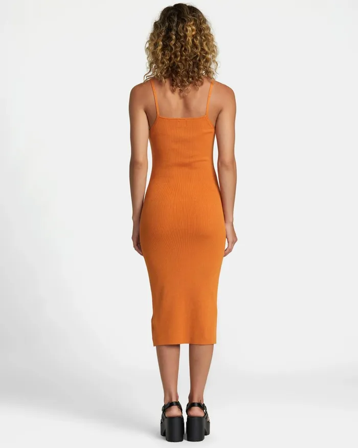 RVCA Dresses Rompers Rose Machado Fades Away Bodycon Dress Golden Ochre 8211 Women RVCA Dresses Rompers Rose Machado Fades Away Bodycon Dress Golden Ochre 8211 Women